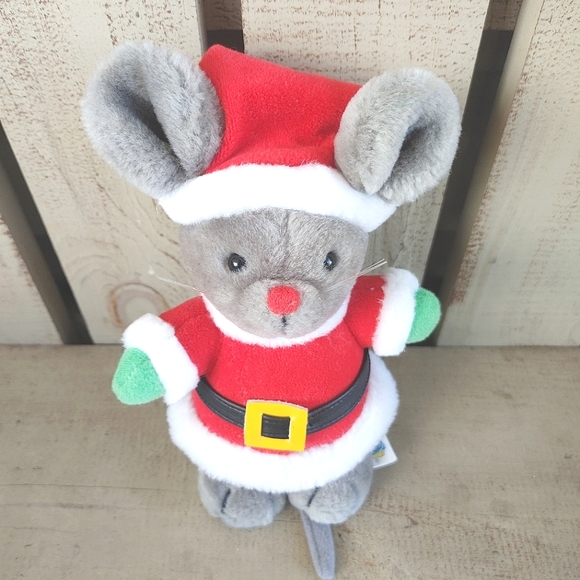 Dakin Christmas Mouse 9" Stuffed Animal Vintage 1985 Santa Holiday - Picture 11 of 11